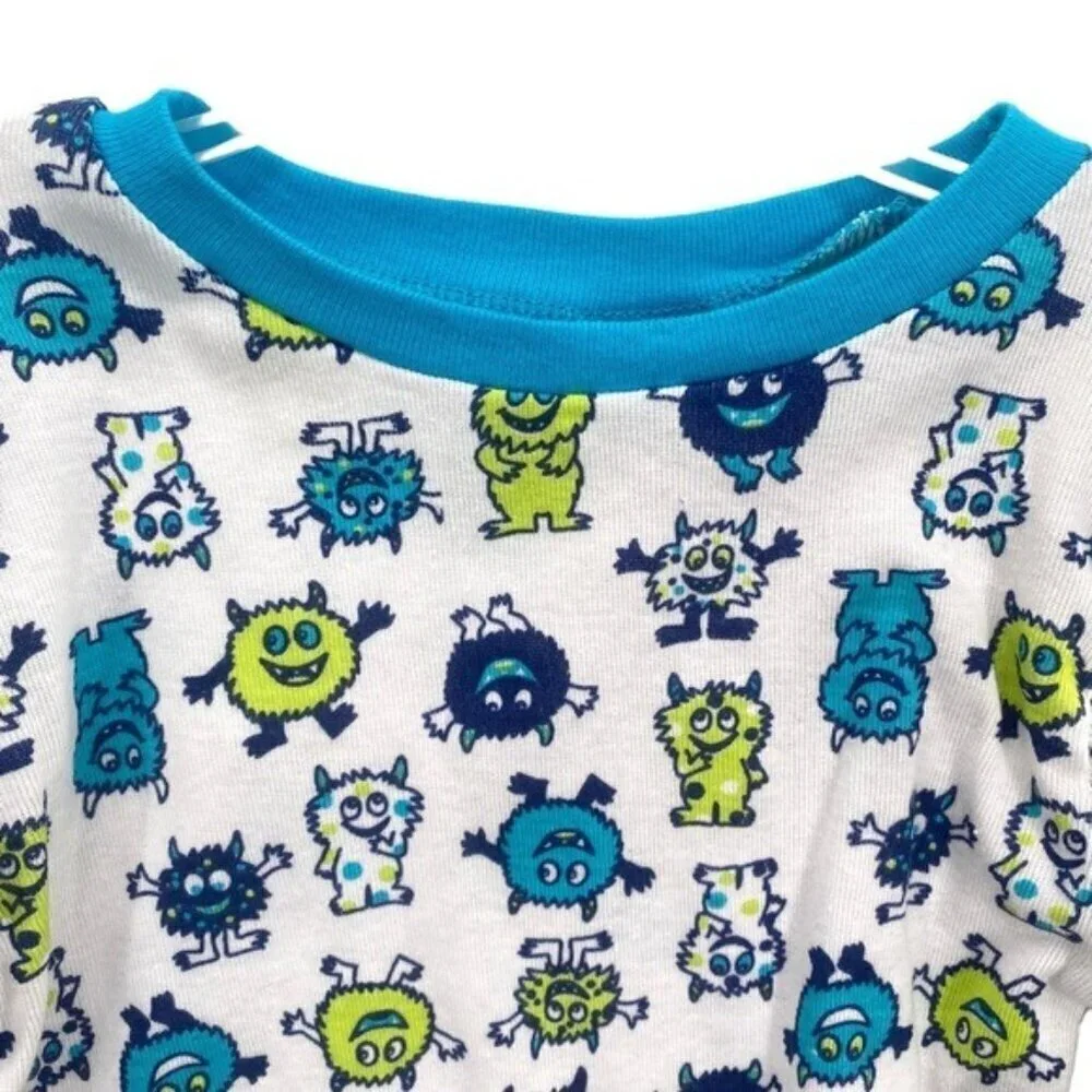 Boys Monster Print Knit Pajamas Set 4T